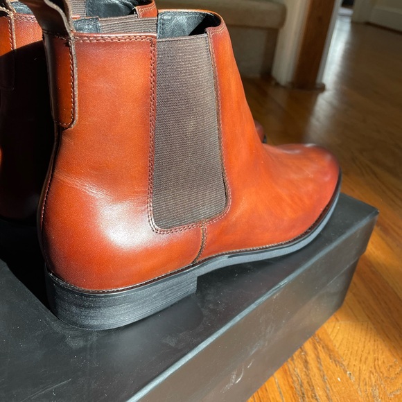 Moretti Men\'s Chelsea Boots in Cognac Brown Leather (NIB) main image 6